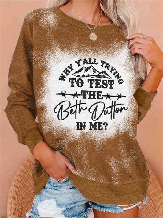 Western Inspired Graphic Bleached Sweatshirt