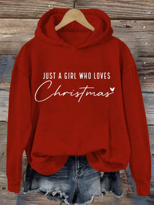 Women's Just A Girl Who Loves Christmas Hoodie