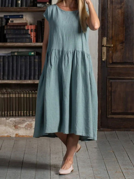 Loose Cotton And Linen Dress