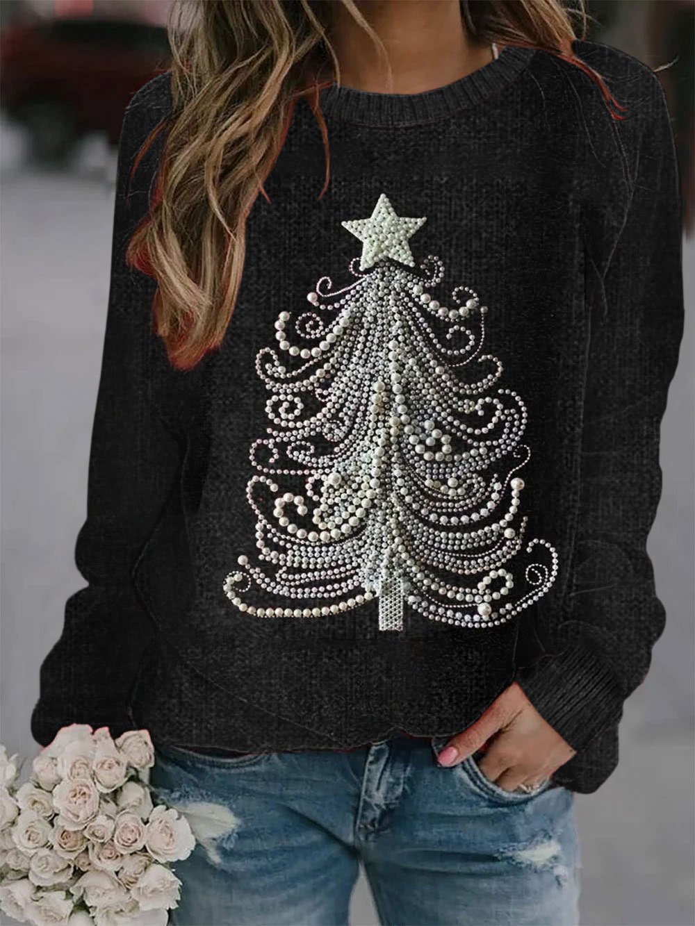 Women's Christmas Tree Printed Sweatshirt