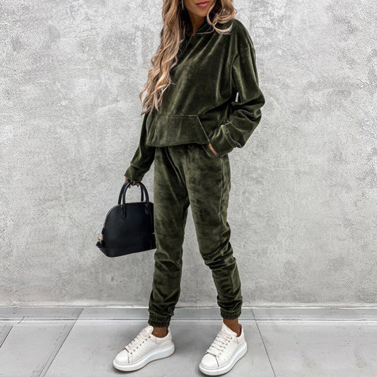 🔥Christmas Sale 🎁🎄-50% OFF-Women's solid color hooded sports casual suit