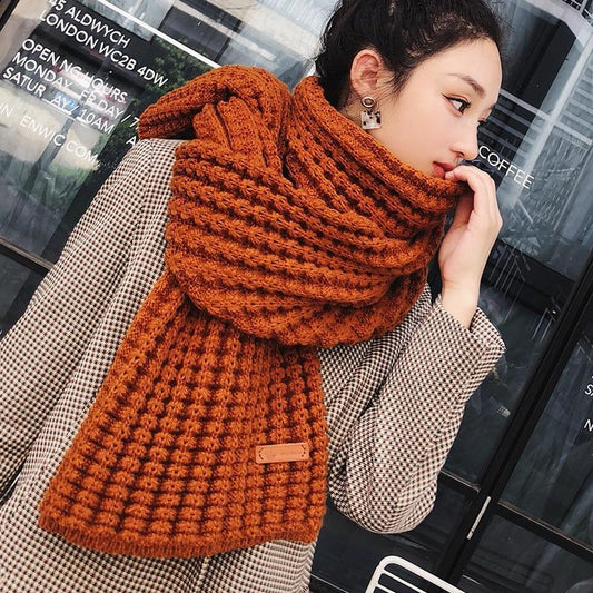 🔥Christmas Sale 🎁🎄-50% OFF-New Winter Knitted Scarf Fashion Women Warm Pashmina  Thickened Wool Scarf