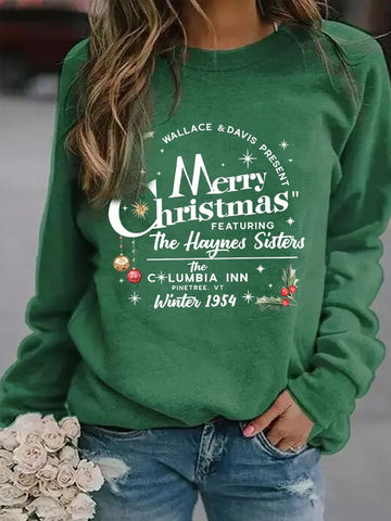 Women's Merry Christmas Print Casual Sweatshirt