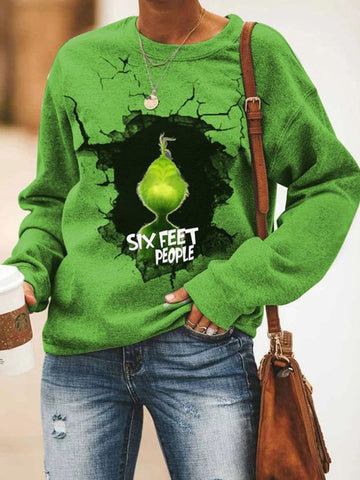 Women'S Christmas Print Crew Neck Sweatshirt