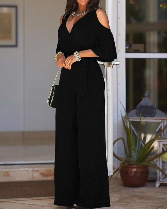 Off-the-shoulder Wide-leg Jumpsuit