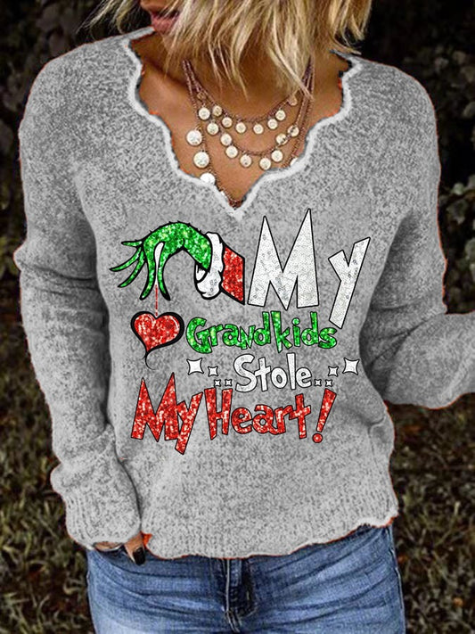 Women' s My Grandkids Stole My Heart Sweater