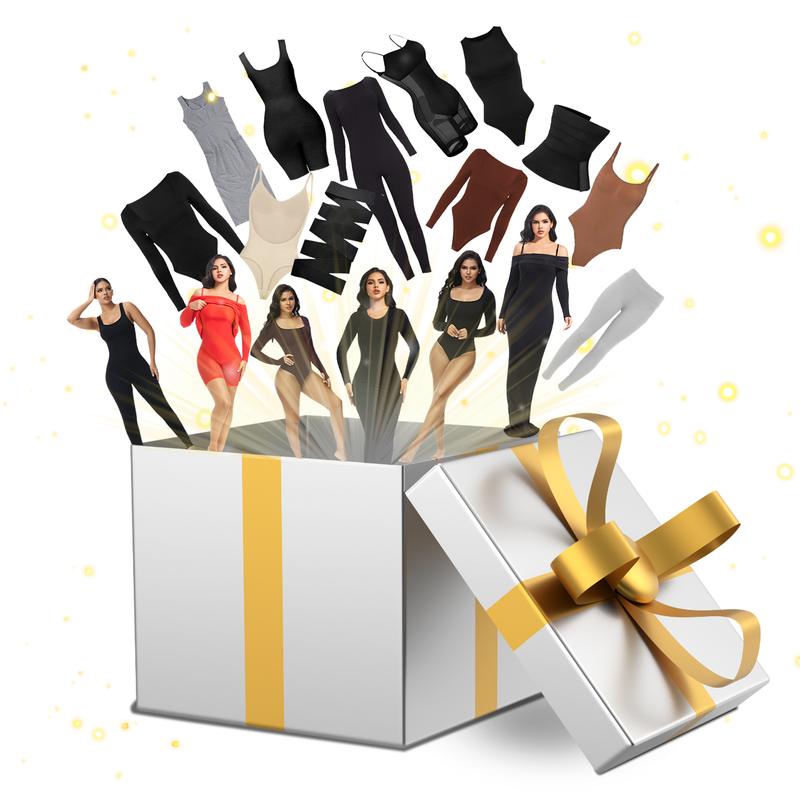 Christmas Mystery BOX with 10 Exclusive Value Item ,bodysuit , playsuit , jumpsuit, waist trainers and wraps, leggings, shapewear dress , leggings and brallet Comfort Women Underwear Tops Womenswear Lady