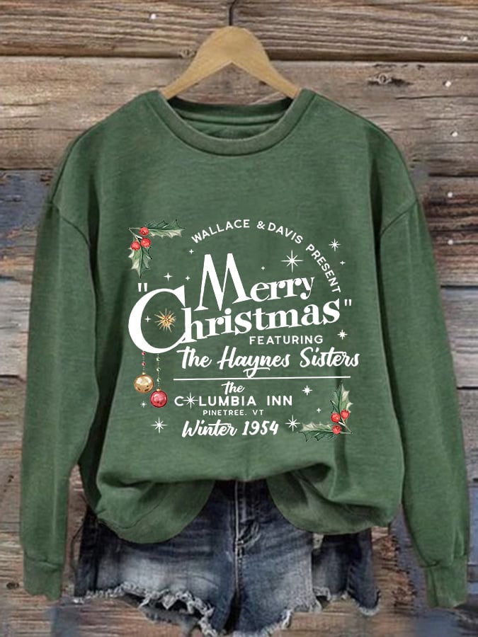 Women'S Merry C hristmas Printed Casual Sweatshirt