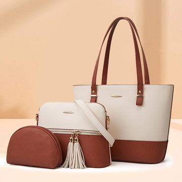 3PCS Retro Large Capacity Handbag Tote Bag Set