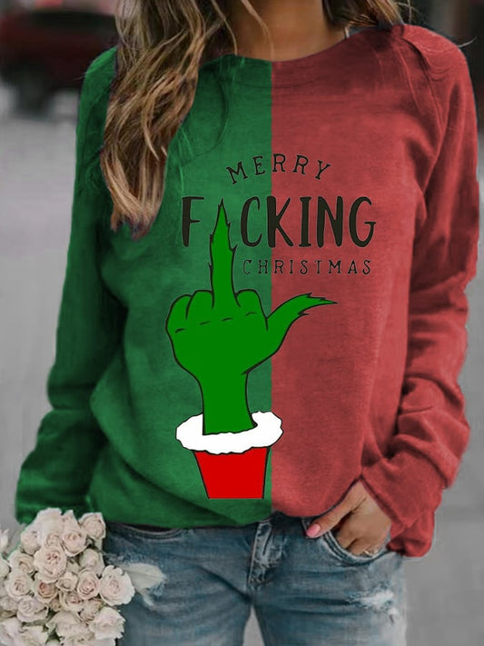 Christmas Casual Print Sweatshirt