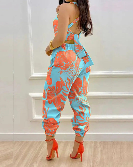 Suspender Open Back High Waist Jumpsuit