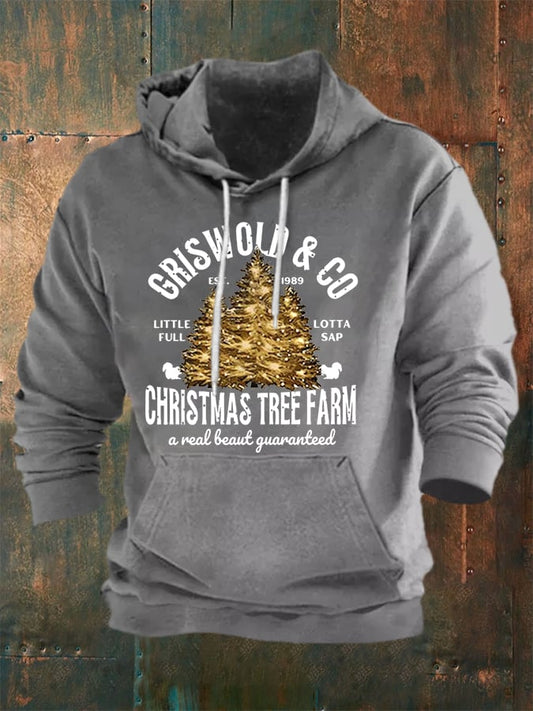 Men's Griswold & Co Est 1989 Christmas Tree Farm Print Hoodie