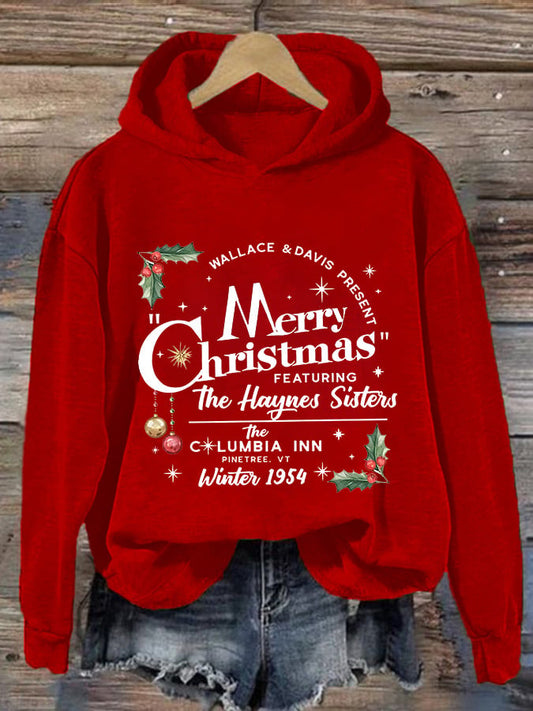 Women's Merry Christmas Print Casual Hoodie