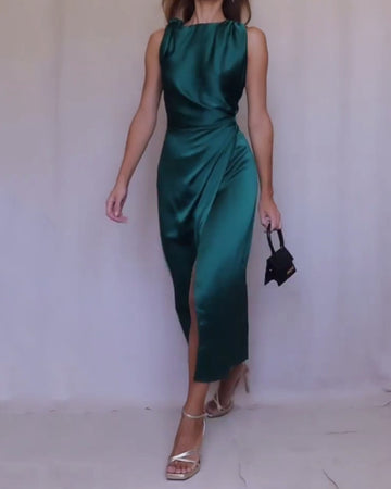 Sleek Sleeveless Slit Party Dress