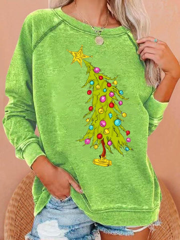 Women'S Christmas Printed Crew Neck Sweatshirt