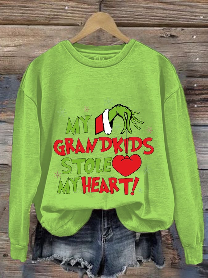 Women'S My Grandkids Stole My Heart Printed Sweatshirt