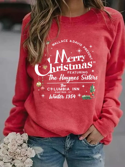 Women's Merry Christmas Print Casual Sweatshirt