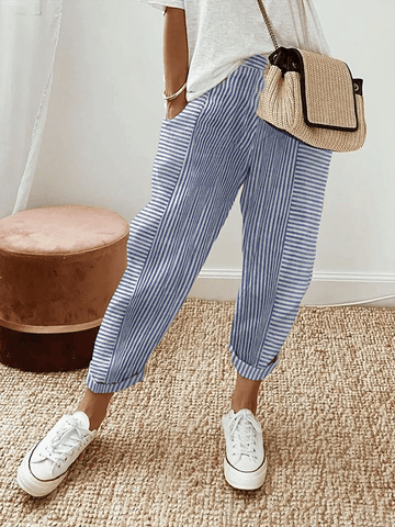 Jacquard Striped Paneled Loose-Fitting Track Pants