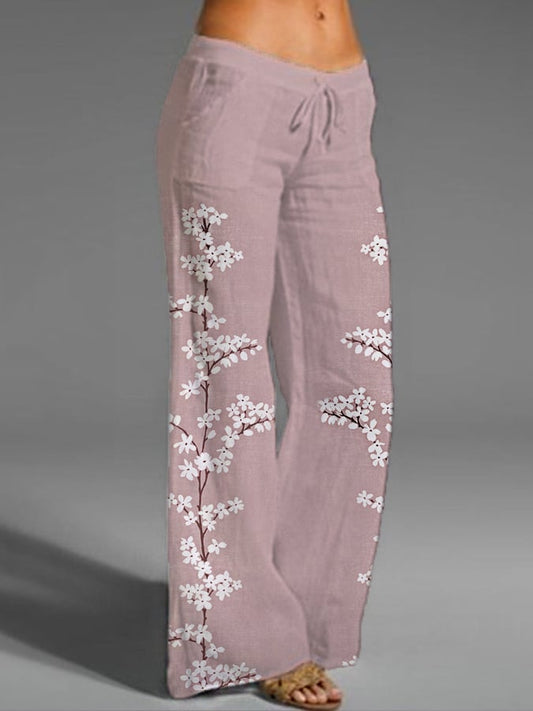 Women's Floral Print Casual Cotton Pants