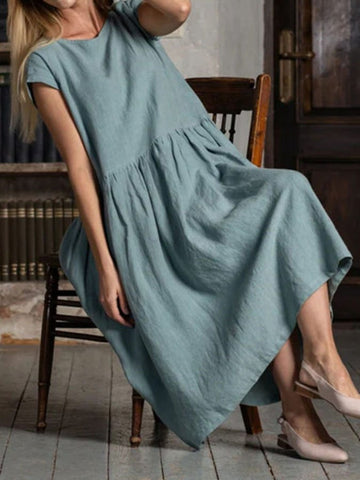 Loose Cotton And Linen Dress