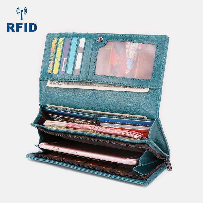 Genuine Leather RFID Vintage Wallet