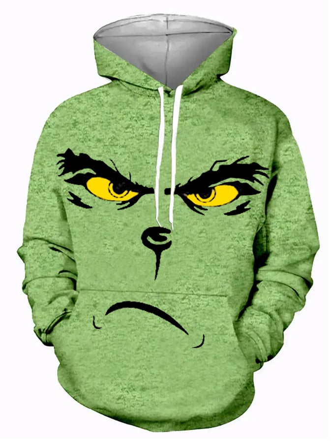 Men's Christmas Cartoon Print Casual Hoodie