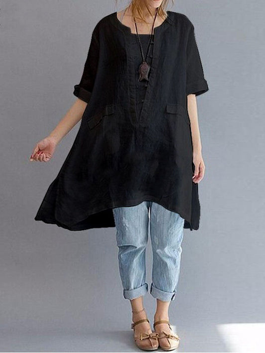 Women's plus size loose casual long shirt