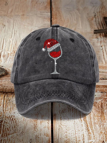 Shiny Christmas Red Wine Glass Hat