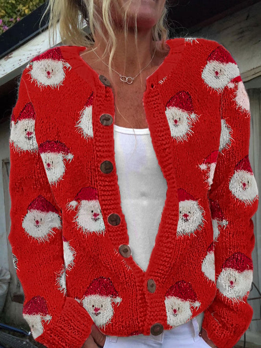 Women's Santa Claus Knitted Cardigan