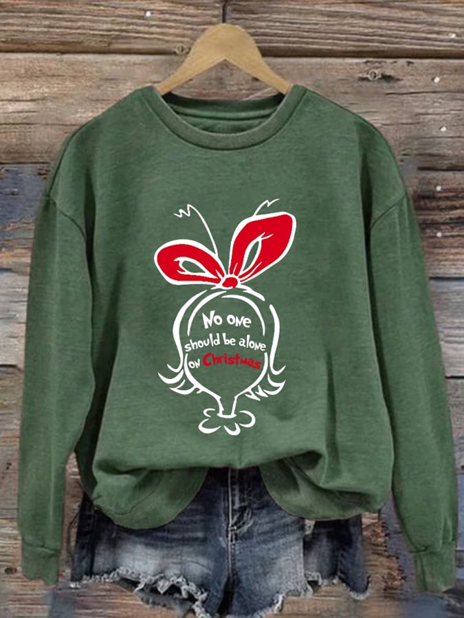 Retro No One Should Be Alone On Christmas Sweatshirt