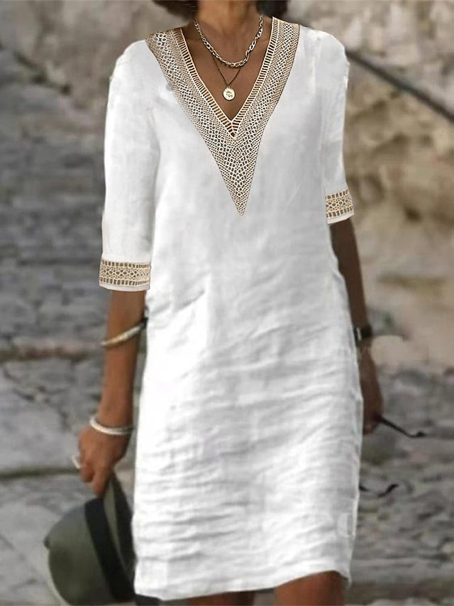 Women Casual Linen Dress