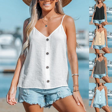 V-Neck Textured Sling Tee Top