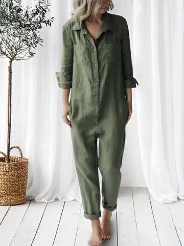 Women's Comfortable Cotton And Linen Jumpsuit