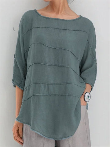 Women's Round Neck Solid Color Casual Top