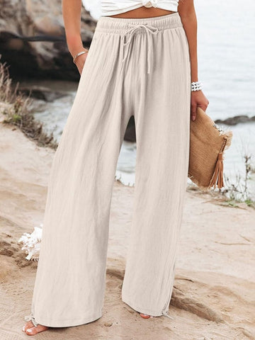 Women's Cotton And Linen Wide Leg Casual Pants