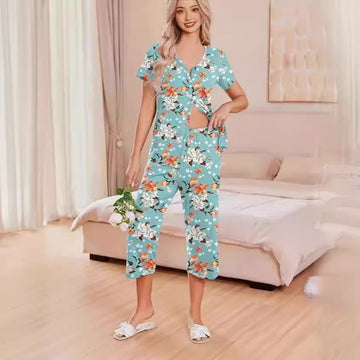 Floral Print Pajama Set