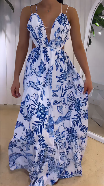 AEGEAN Strappy Backless Maxi Dress