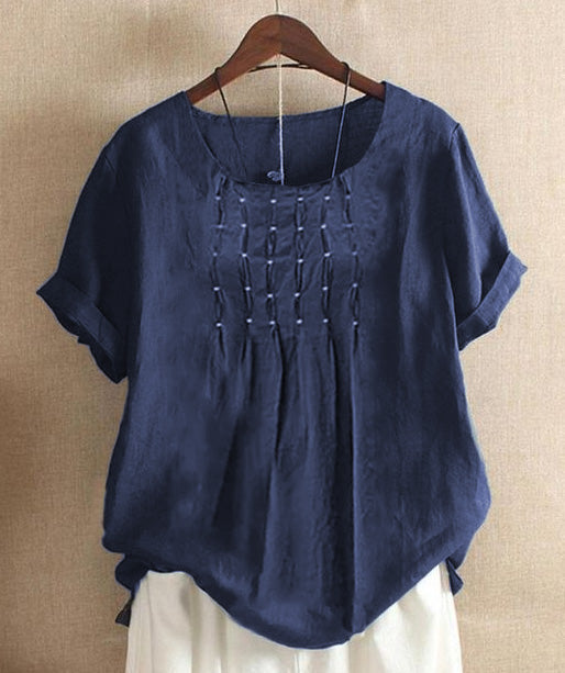 Cotton linen loose simple top